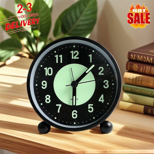 Quiet quartz alarm clock - quartz, w/