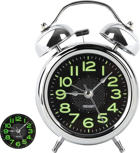 Silent alarm clock double bell - clock,