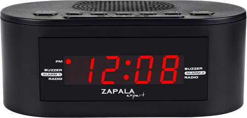 Dual alarm clock with - alarm, fm
