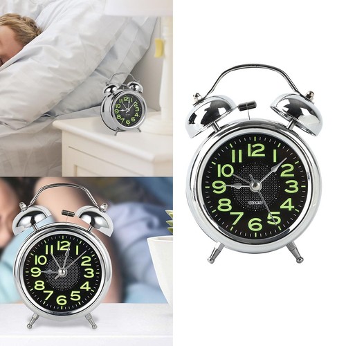 Double bell silent alarm clock - double,