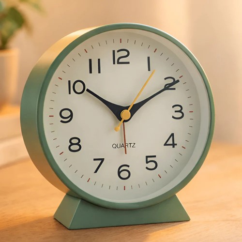 Retro green metal alarm clock - retro,